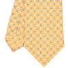 CRAVATTA SARTORIALE CLASSICA IN SETA GIALLA Microfantasia fiore