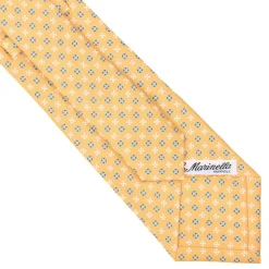 CRAVATTA SARTORIALE CLASSICA IN SETA GIALLA Microfantasia fiore