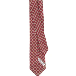 CRAVATTA SARTORIALE CLASSICA IN SETA BORDEAUX Microfantasia fiore
