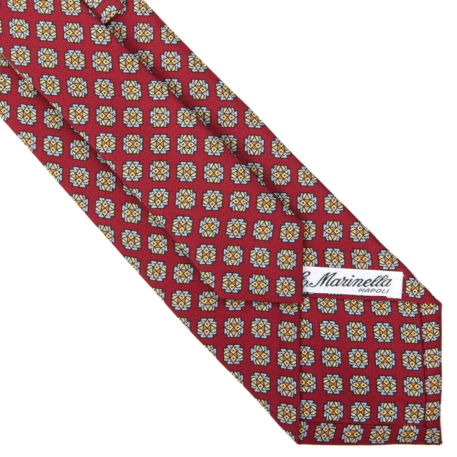 CRAVATTA SARTORIALE CLASSICA IN SETA BORDEAUX Microfantasia fiore
