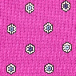 CRAVATTA SARTORIALE CLASSICA IN SETA FUCSIA Microfantasia fiore