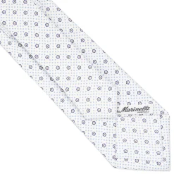 CRAVATTA SARTORIALE CLASSICA IN SETA BIANCA Microfantasia fiore
