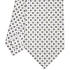 CRAVATTA SARTORIALE CLASSICA IN SETA BIANCA Microfantasia fiore