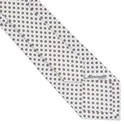 CRAVATTA SARTORIALE CLASSICA IN SETA BIANCA Microfantasia fiore
