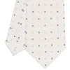 CRAVATTA SARTORIALE CLASSICA IN SETA BIANCA Microfantasia fiore