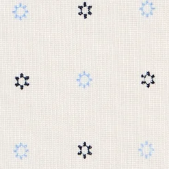 CRAVATTA SARTORIALE CLASSICA IN SETA BIANCA Microfantasia fiore