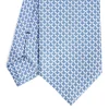 CRAVATTA SARTORIALE CLASSICA IN SETA BLU Microfantasia m geometrica