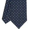 CRAVATTA SARTORIALE CLASSICA IN SETA BLU SCURO Microfantasia fiore