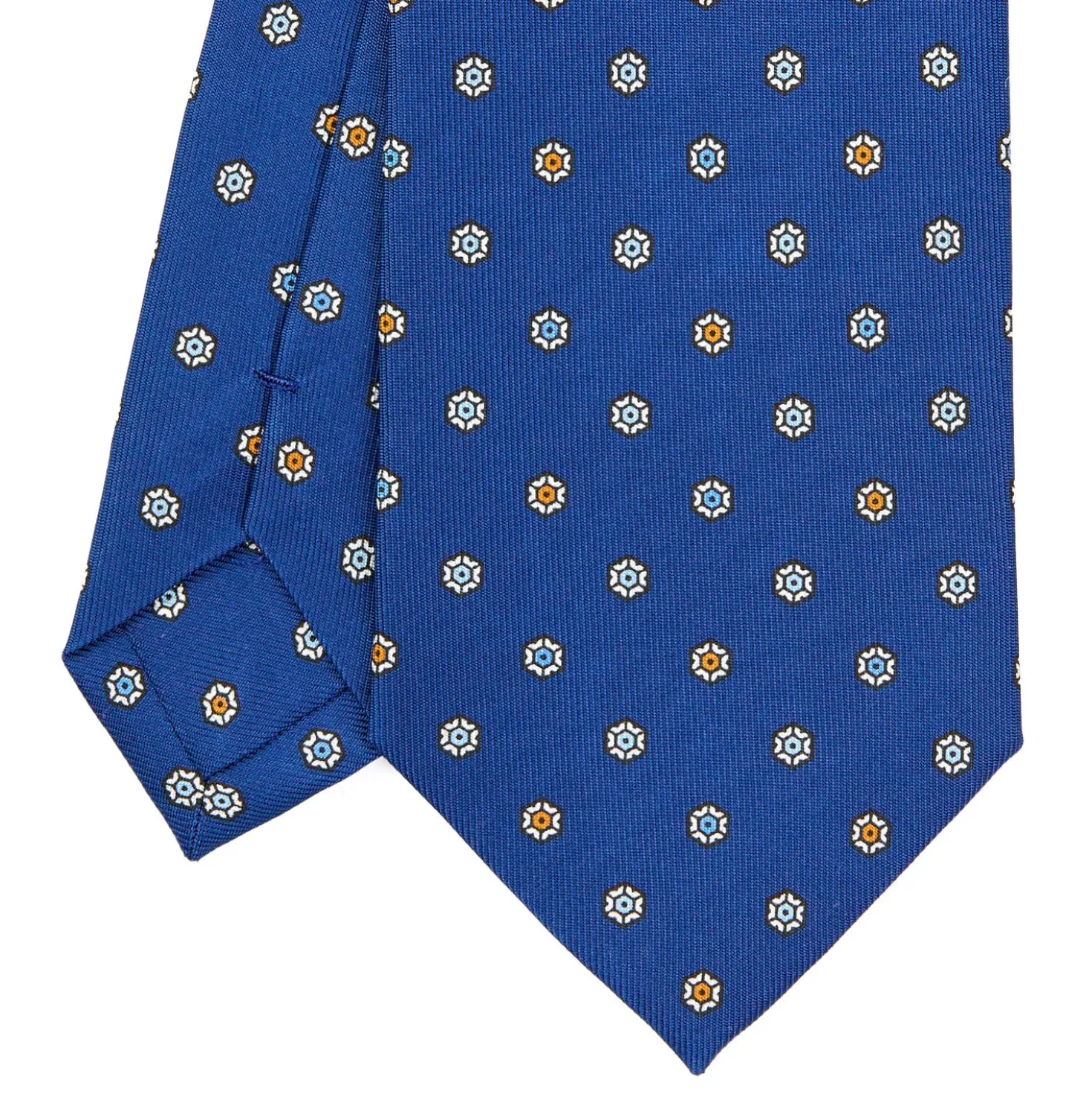 CRAVATTA SARTORIALE CLASSICA IN SETA BLUETTE Microfantasia fiore