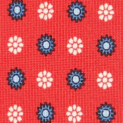 CRAVATTA SARTORIALE CLASSICA IN SETA ROSSA Microfantasia fiore