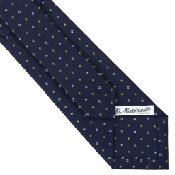 CRAVATTA SARTORIALE CLASSICA IN SETA BLU SCURO Microfantasia fiore