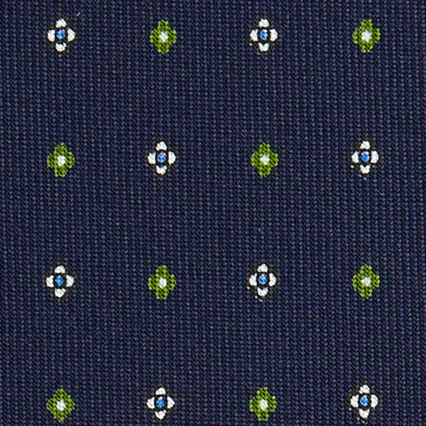 CRAVATTA SARTORIALE CLASSICA IN SETA BLU SCURO Microfantasia fiore