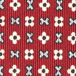 CRAVATTA SARTORIALE CLASSICA IN SETA BORDEAUX Microfantasia fiore