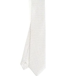 CRAVATTA SARTORIALE CLASSICA IN SETA BIANCA Pois