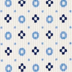 CRAVATTA SARTORIALE CLASSICA IN SETA BIANCA Microfantasia fiore