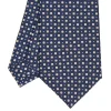 CRAVATTA SARTORIALE CLASSICA IN SETA BLU SCURO Microfantasia fiore