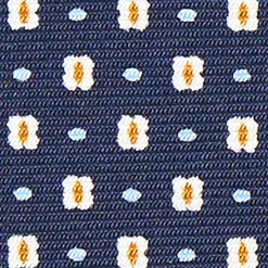 CRAVATTA SARTORIALE CLASSICA IN SETA BLU SCURO Microfantasia fiore