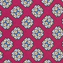CRAVATTA SARTORIALE CLASSICA IN SETA BORDEAUX Microfantasia fiore