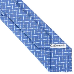 CRAVATTA SARTORIALE CLASSICA IN SETA AZZURRO POLVERE Microfantasia fiore
