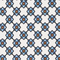 CRAVATTA SARTORIALE CLASSICA IN SETA BIANCA Microfantasia fiore