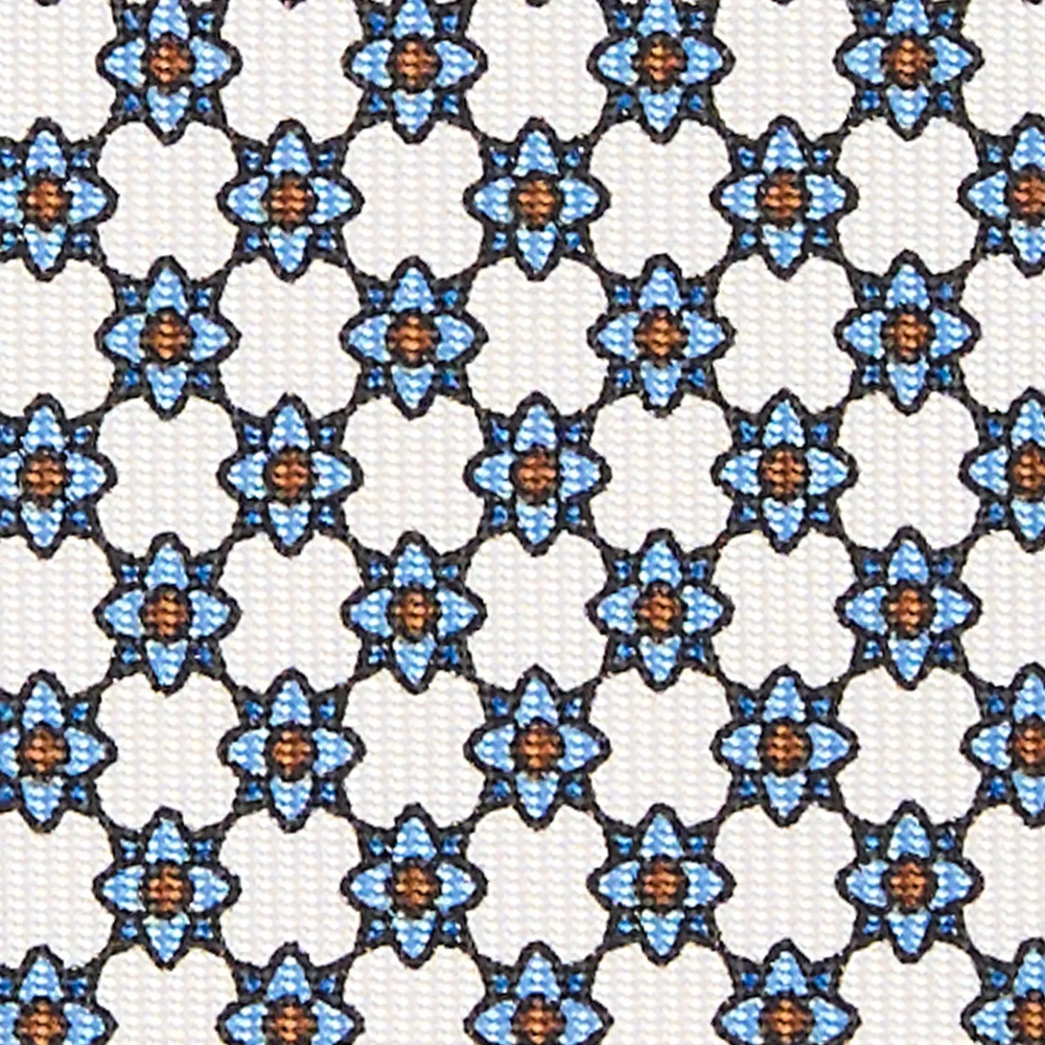 CRAVATTA SARTORIALE CLASSICA IN SETA BIANCA Microfantasia fiore