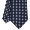 CRAVATTA SARTORIALE CLASSICA IN SETA BLU SCURO Microfantasia fiore
