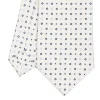 CRAVATTA SARTORIALE CLASSICA IN SETA BIANCA Microfantasia fiore