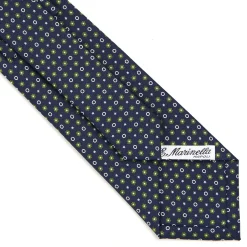 CRAVATTA SARTORIALE CLASSICA IN SETA BLU SCURO Microfantasia fiore