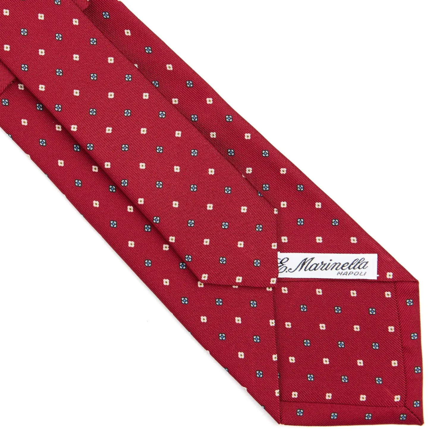 CRAVATTA SARTORIALE CLASSICA IN SETA BORDEAUX Microfantasia fiore