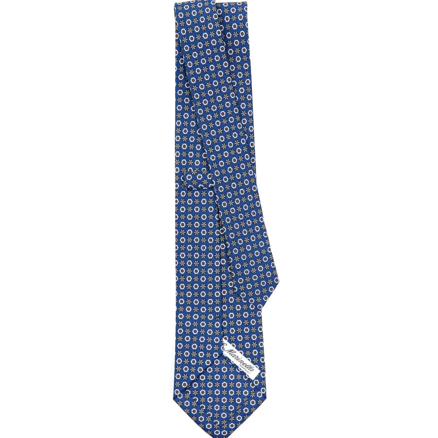 CRAVATTA SARTORIALE CLASSICA IN SETA BLU Microfantasia fiore