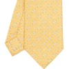 CRAVATTA SARTORIALE CLASSICA IN SETA GIALLA Microfantasia fiore