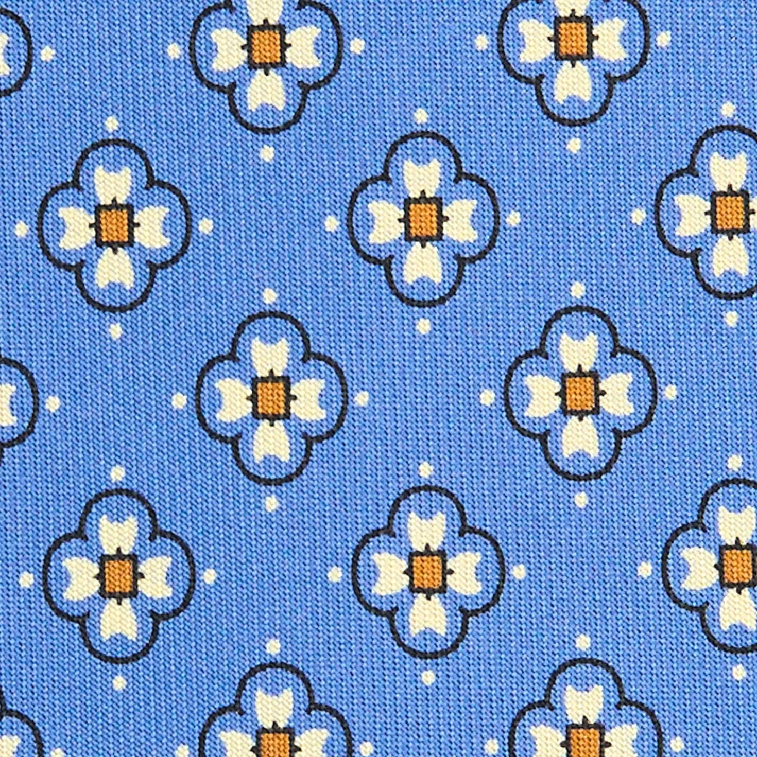 CRAVATTA SARTORIALE CLASSICA IN SETA AZZURRO POLVERE Microfantasia fiore