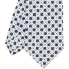 CRAVATTA SARTORIALE CLASSICA IN SETA BIANCA Microfantasia fiore