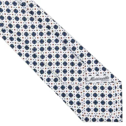 CRAVATTA SARTORIALE CLASSICA IN SETA BIANCA Microfantasia fiore