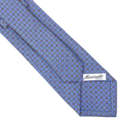 CRAVATTA SARTORIALE CLASSICA IN SETA AZZURRO POLVERE Microfantasia fiore