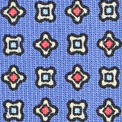 CRAVATTA SARTORIALE CLASSICA IN SETA AZZURRO POLVERE Microfantasia fiore