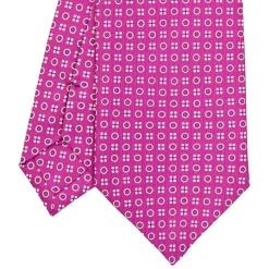 CRAVATTA SARTORIALE CLASSICA IN SETA FUCSIA Microfantasia fiore