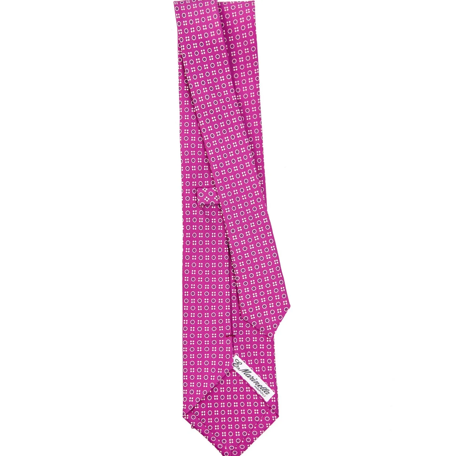 CRAVATTA SARTORIALE CLASSICA IN SETA FUCSIA Microfantasia fiore