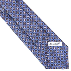 CRAVATTA SARTORIALE CLASSICA IN SETA AZZURRO POLVERE Microfantasia fiore