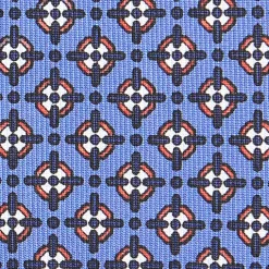 CRAVATTA SARTORIALE CLASSICA IN SETA AZZURRO POLVERE Microfantasia fiore