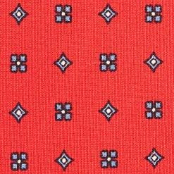 CRAVATTA SARTORIALE CLASSICA IN SETA ROSSA Microfantasia fiore