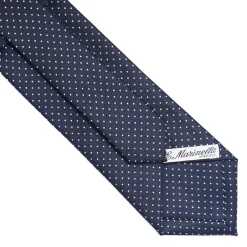 CRAVATTA SARTORIALE CLASSICA IN SETA BLU SCURO Pois