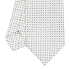 CRAVATTA SARTORIALE CLASSICA IN SETA BIANCA Microfantasia fiore
