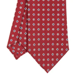 CRAVATTA SARTORIALE CLASSICA IN SETA BORDEAUX Microfantasia fiore