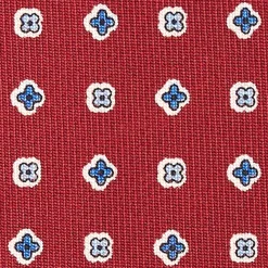 CRAVATTA SARTORIALE CLASSICA IN SETA BORDEAUX Microfantasia fiore