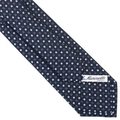 CRAVATTA SARTORIALE CLASSICA IN SETA BLU SCURO Microfantasia fiore