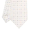 CRAVATTA SARTORIALE CLASSICA IN SETA BIANCA Microfantasia fiore