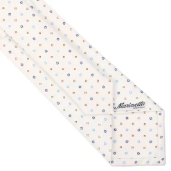 CRAVATTA SARTORIALE CLASSICA IN SETA BIANCA Microfantasia fiore