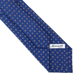 CRAVATTA SARTORIALE CLASSICA IN SETA BLU Microfantasia fiore