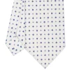 CRAVATTA SARTORIALE CLASSICA IN SETA BIANCA Microfantasia fiore